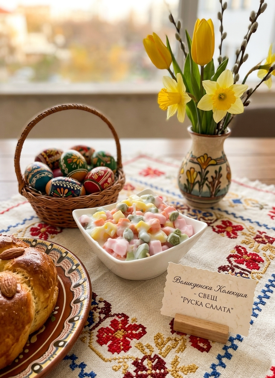 Свещ "Руска салата"